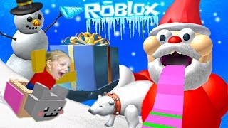 Приключение мульт игры ROBLOX зимний период! Roblox Escape Santa Obby Детские игры от канала ffgtv