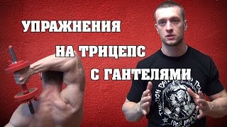 Упражнения на трицепс с гантелями