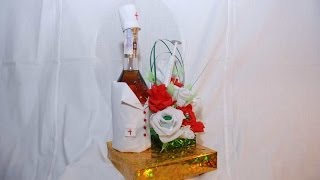 Как украсить бутылку? Букет "Доктор из конфет". How to decorate a bottle? Doctor of sweets