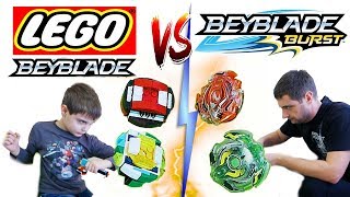 Бейблэйд Берст Супер Мега Битва Beyblade Burst HASBRO vs LEGO Beyblade Сын vs Папа