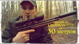 Стрельба из Crosman 1377 на 30 метров (air pistol Crosman 1377 shooting on 30 meters)