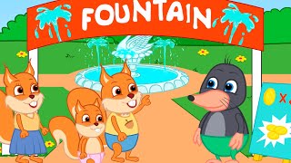 Famille d'Écureuil - Visite De La Fontaine Animé 2021 en Français