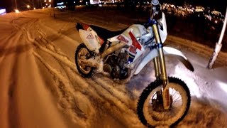 Winter trip through the city/ Эндуро Уфа ,прострел по городу