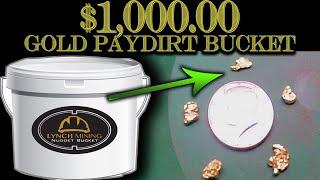 $1,000.00 Gold Paydirt - Unclassified Nugget Bucket from Lynch Mining