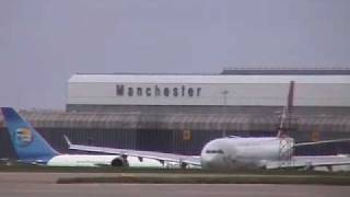 Virgin A340 at Manchester Airport