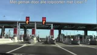 Met gemak door de tolpoorten van de peage met een Liber-T badge. Passage en voie télépéage