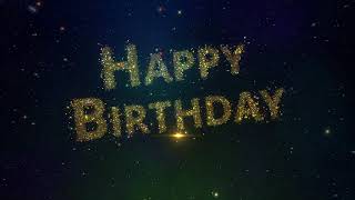 Happy Birthday футаж: надпись на звездном небе
