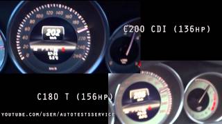 Mercedes C180 T vs C200 CDI 0-100 0-200 C-Class C-Klasse W204