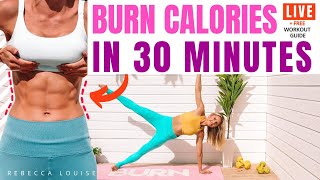 LOSE BELLY FAT IN 30 minutes at home - TOTAL BODY TONE workout | Rebecca Louise