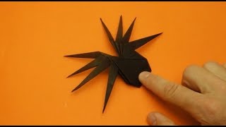 Оригами паук из бумаги. Оригами игрушка паук попрыгушка.