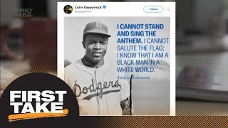 Stephen A. will 'not tolerate' Colin Kaepernick-Jackie Robinson comparison | First Take | ESPN
