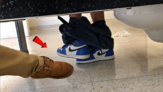 FOOTSIES IN HIGHSCHOOL BATHROOM PRANK
