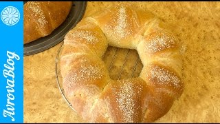 Пшеничный калач  "Солнышко"  из теста на закваске с куркумой и тмином