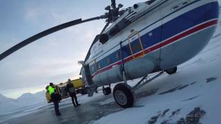 Перелёт из Баренцбурга в Лонгйир на вертолёте Ми-8