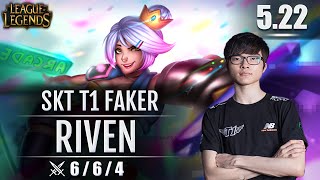 1063: Faker - Riven vs Hecarim Top Season 5 - Patch 5.22 - KR SoloQ