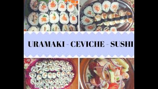 Receita comida japonesa em casa?? URAMAKI- CEVICHE- SUSHI