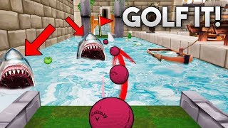 NOS PONEN TIBURONES EN EL AGUA!!! Golf It!