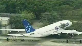 RIO - Avião sofre acidente no Aeroporto Internacional Tom Jobim.