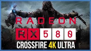 Crossfire RX 580 Shadow Of Mordor 4K Benchmark #PGNETWORK