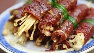 Công Thức Hướng Dẫn, Làm Bò Cuộn Nấm, Kim Chi Nướng