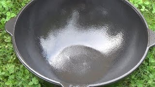 Как прокалить (обжечь) чугунный казан