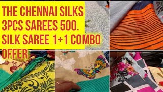 The Chennai silks Latest offer/3pcs daily wear Sarees 500/1+1silk Sarees offer/Rams Choice
