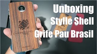 Capa Style Shell de Madeira p/ Moto Z e Moto Z Play - Grife Pau Brasil Muito Lindo