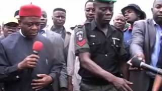 Gov. T. A. Orji  Inspects illegal  tapping of crude  oil