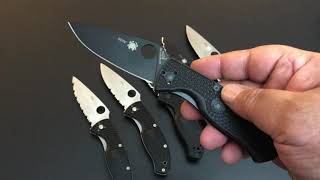 Spyderco Tenacious Lightweight Blacked Out!  Plain, Combo, and Serrated edges!