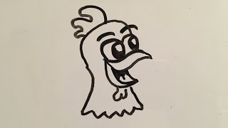 How to Draw a Cartoon Rooster Head