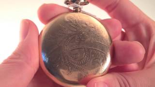 Antique Elgin Open Face Gold 7j 12s Pocket Watch (04-0030)