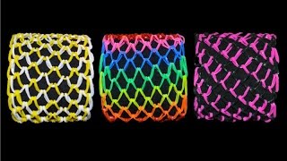 Браслет из резинок "Чешуя дракона". Широкий браслет Rainbow Loom. Wide bracelet   Rainbow Loom.