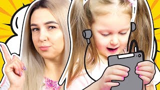 АМЕЛЬКА  ИГРОМАН не может оторваться от игры и не слышит маму! Что задумала Мама?