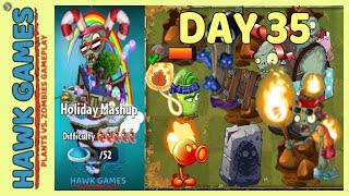 Plants vs Zombies 2 Holiday Mashup World Day 35 Easy (Beghouled + Defeat 500 zombies)