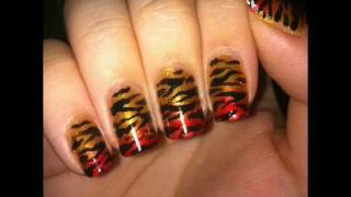 Zebra Stripe Animal Print Nail Design for Short Nails