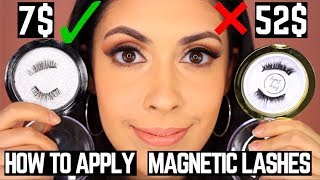 How to apply Magnetic Lashes | 7$ Magnetic Lashes vs 52$ Magnetic Lashes Comparison