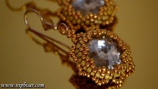 Серьги из бисера и кристаллов Сваровски (Swarovski) "Crystal". Видеообзор