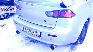 NeX® Mitsubishi Lancer X 2007+. Звук V6-Style.Игрек( Y-pipe) & насадки Ø101 мм. Прямоток & ЭКСКЛЮЗИВ