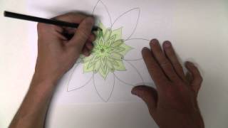 Whispered Mandalas #2 - "Green" - Drawing a Basic Mandala for ASMR, Relaxation and Sleep