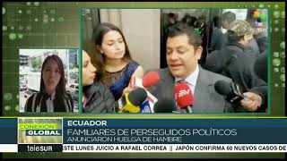 Ecuador: familiares de perseguidos políticos anuncian huelga de hambre