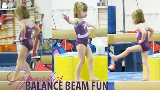Gymnastics Balance Beam Fun! | Crazy8Family
