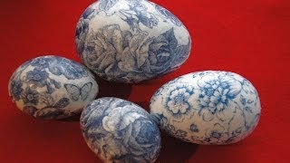 Как украсить пасхальные яйца Декупаж  DIY