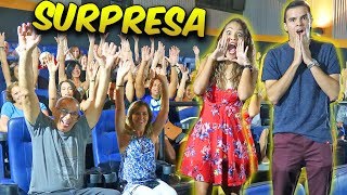 FIZ UMA FESTA SURPRESA PARA O MEU NAMORADO NO CINEMA! - KIDS FUN