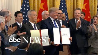 Trump signs partial trade deal with China l ABC News