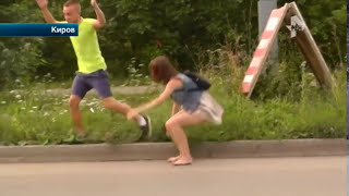В Кирове девушка бросила кирпич в лицо молодому человеку за измену