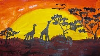 Как нарисовать африканскую саванну.