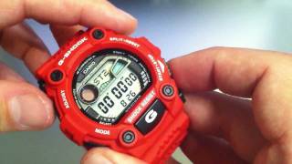 Red Casio G-Shock G-Lide G7900A-4 Tide Watch.