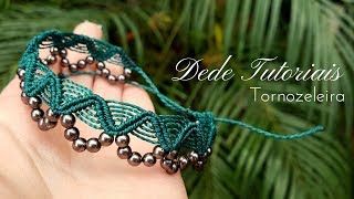 Dede Tutoriais | Como fazer tornozeleira com miçangas #130