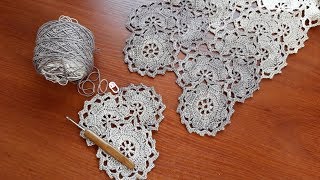 Платье (сарафан) крючком. Ленточное кружево. Часть 2. Полуцветок.