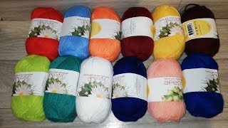 Пряжа для ручного вязания АРЕОЛА, распаковка и обзор на акриловые нитки, 12 цветов